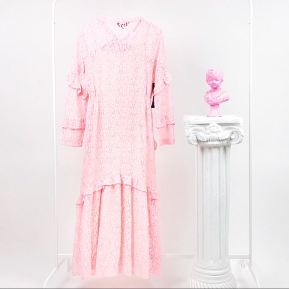 💖 SOLD 💖 BNWOT Sister Jane Pink Lace Midi Dress - Picture 3 of 4